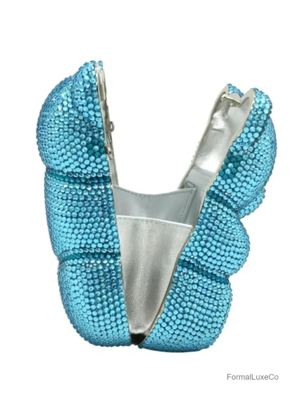 Mini Bear Rhinestone Clutch Purse Evening Party Hardcase Animal Handbag